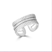 Eternal 925 Sterling Silver Half Eternity Ring Free size